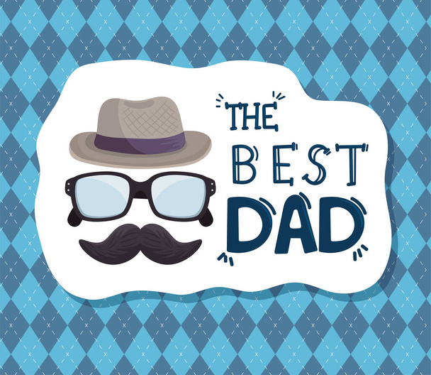 the best dad lettering card - Vektör, Görsel