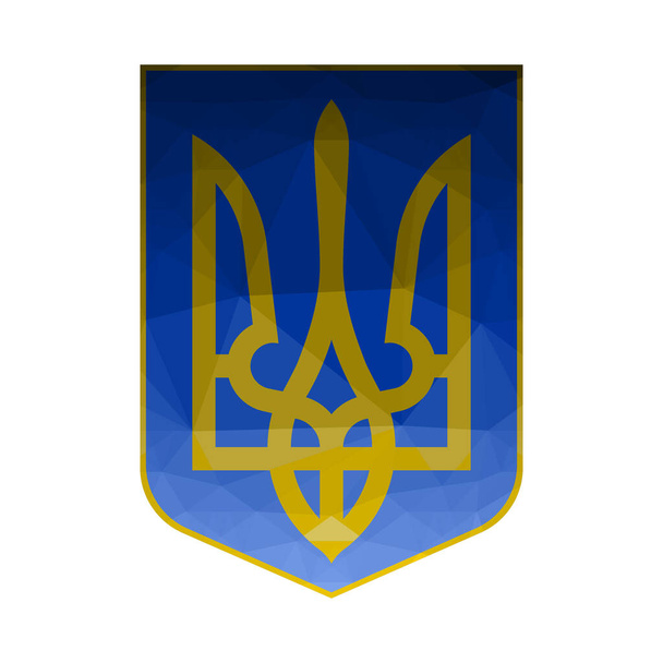 Ukraine coat of arms on the abstract triangliphy background - Вектор,изображение