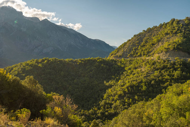 Beautiful mountain valley with gentle hills in Albania - Valokuva, kuva