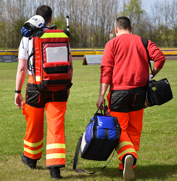 Emergency services medics on the sports field - Photo, Image