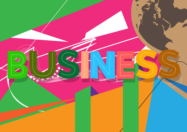 Business. Word written with Children's font in cartoon style. - Vector, Image