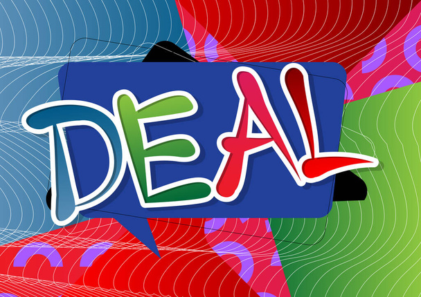 Deal. Word written with Children's font in cartoon style. - Vector, Image