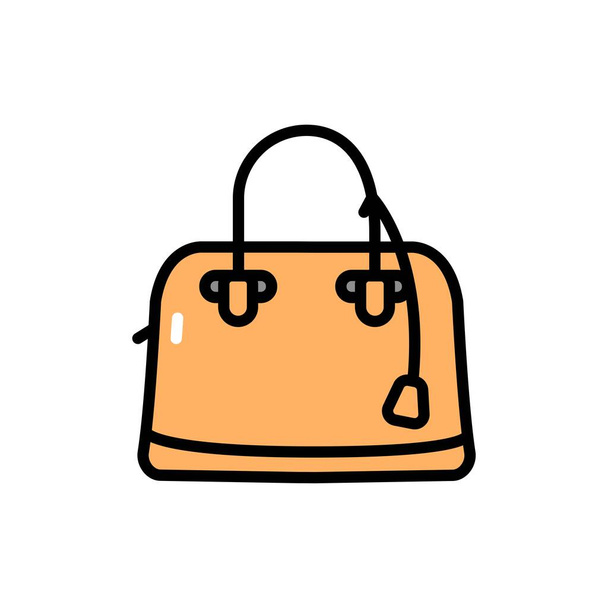 Woman bag dome line color icon. Isolated vector element.  - Vektor, kép