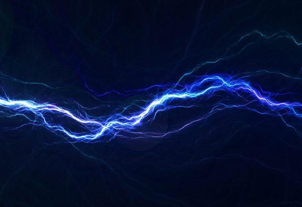Blue electric lighting, abstract electrical background - Photo, Image