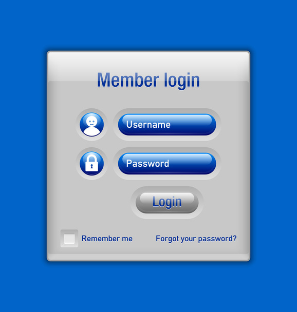 Member login website element - Vektor, Bild