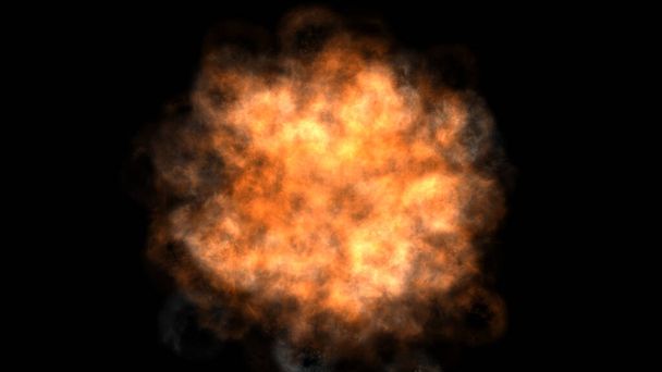 Uzayda ateş topu patlaması, soyut illüstrasyon - Fotoğraf, Görsel