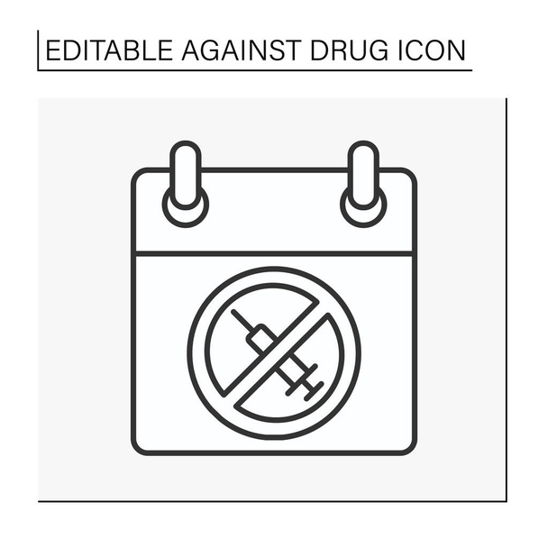  Contra línea de drogas icono - Vector, imagen