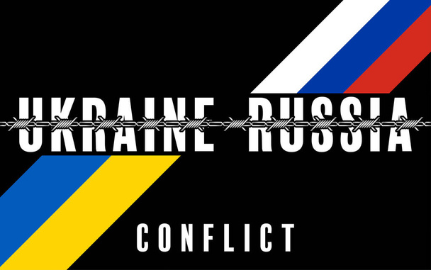 Parar conceito de guerra ucraniana guerra conflito Rússia - Vetor, Imagem