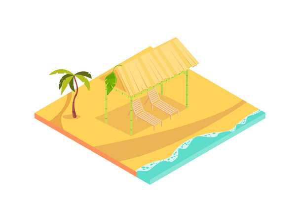 Ícone de descanso tropical - Vetor, Imagem