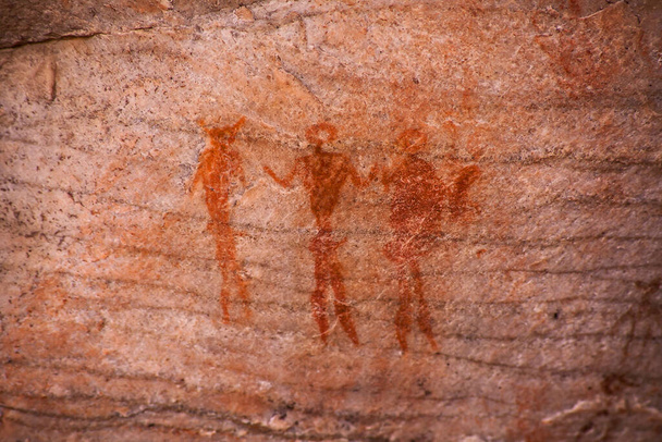 Špatně narušené umění San Rocku v Cederbergských horách na západním mysu. Jižní Afrika - Fotografie, Obrázek