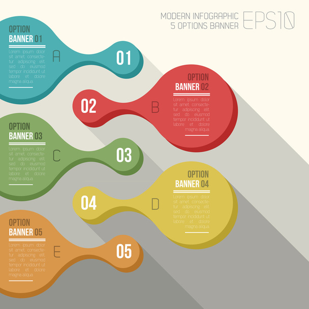 Five option banner infographic - Vector, Image