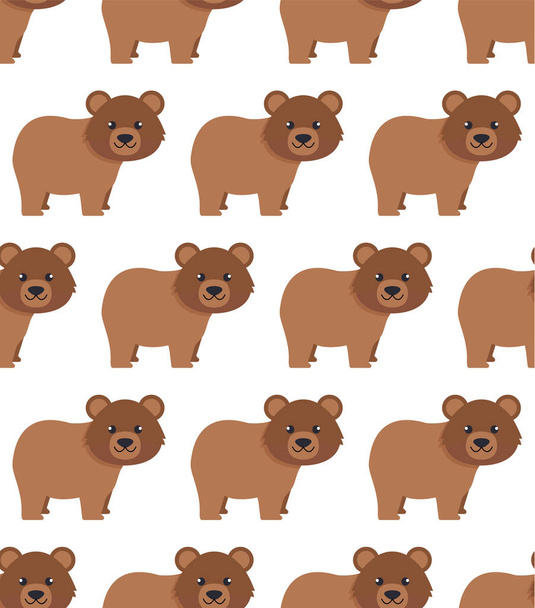 Modèle sans couture chez les ours. Illustration vectorielle dans un style plat. Eps 10 - Vecteur, image
