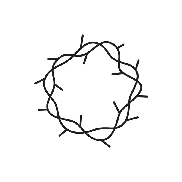 Monoline vetor Coroa de espinhos ícone. Ilustração simples do símbolo do glifo cristão, gráficos da ilustração do logotipo - Vetor, Imagem