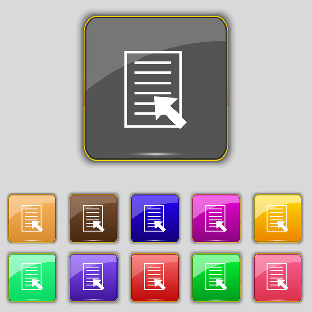 Icône de signe de fichier texte. Symbole du document. Ensemble de boutons colorés. Vecteur
 - Vecteur, image
