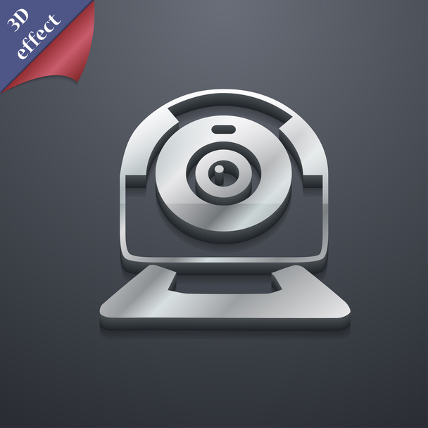 Symbolbild Webcam. 3D-Stil. trendiges, modernes Design mit Platz für Ihren Textvektor - Vektor, Bild