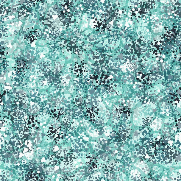 Camouflage seamless pattern background. Original winter fleck clothing style masking camo repeat print. Skyblue and teal colors winter army field and urban texture. Design element vector illustration - Vektor, kép