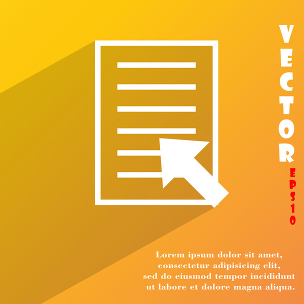 Símbolo de ícone de arquivo de texto Design web moderno plano com sombra longa e espaço para o seu texto. Vetor
 - Vetor, Imagem