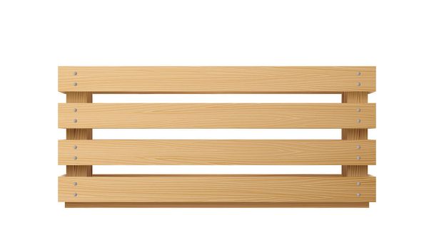Dřevěné bedny, realistické bedny nebo nákladní obaly pro skladování, přepravu a dodávku výrobku - Vektor, obrázek