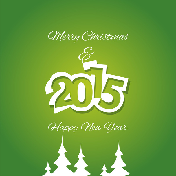 Karácsonyi és fehér év 2015 zöld háttér vektor - Vektor, kép