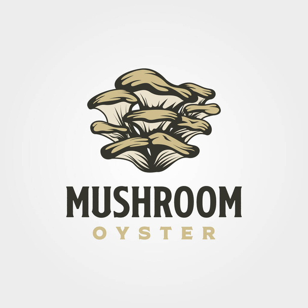oyster mushroom logo vintage vector symbol illustration design - ベクター画像