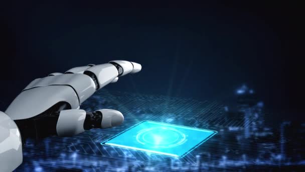 Robô futurista inteligência artificial esclarecedor AI conceito de tecnologia - Filmagem, Vídeo