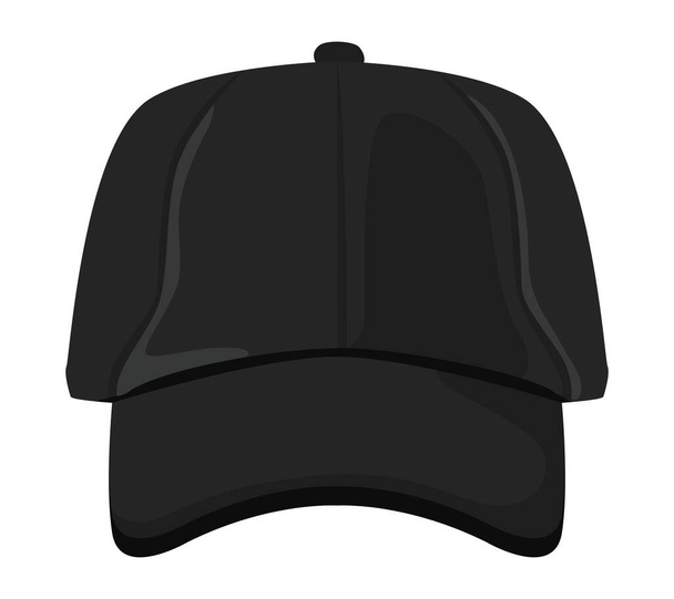 чёрная кепка - Вектор,изображение