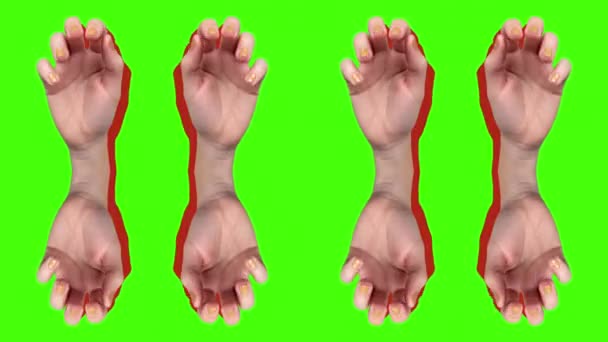 manos femeninas con dedos en movimiento patrón abstracto - Metraje, vídeo