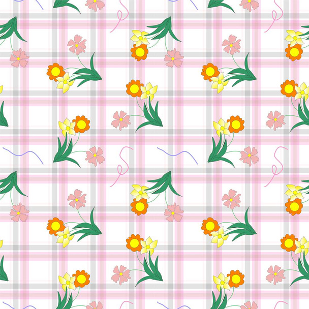 Seamless Pattern With Floral Motifs able to print for cloths, tablecloths, blanket, shirts, dresses, posters, papers. - Vektori, kuva