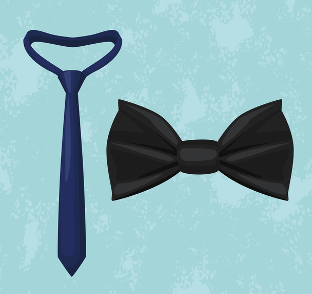 necktie and bowtie wear - Vektör, Görsel