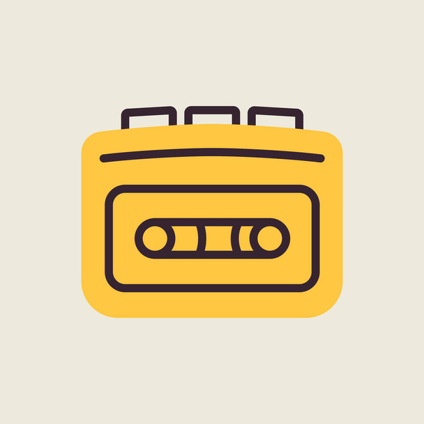 Cassette player vector icon. Music sign. Graph symbol for music and sound web site and apps design, logo, app, UI - Vector, Image