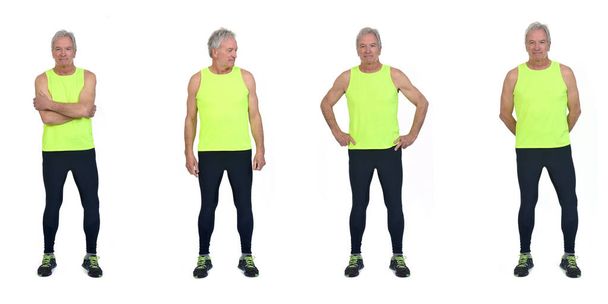front view of same man with sportswear on white background - Fotoğraf, Görsel