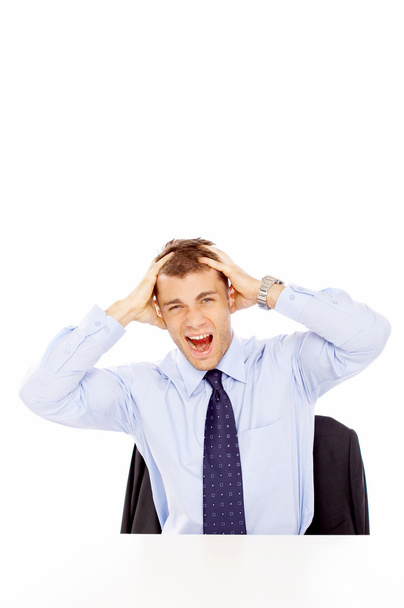 Hombre de negocios frustrado gritando
 - Foto, Imagen