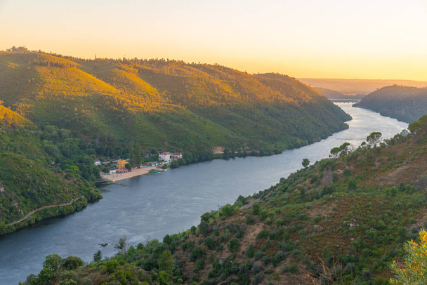 River Tajo passing town Belver in Portugal. - Fotó, kép