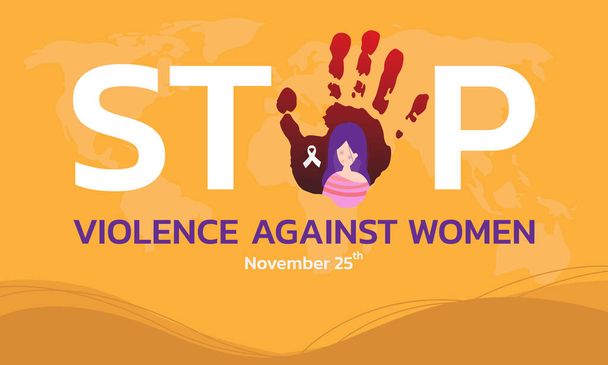 Векторні ілюстрації фон для Міжнародного дня для ліквідації насильства проти жінок - Вектор, зображення