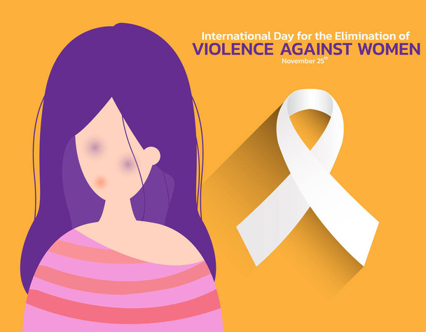 Векторная иллюстрация предпосылки к Международному дню борьбы за ликвидацию насилия в отношении женщин
 - Вектор,изображение
