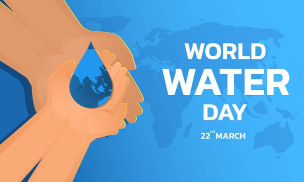 world water day consists of billboards card background for world water day to conserve water - Vector, Image
