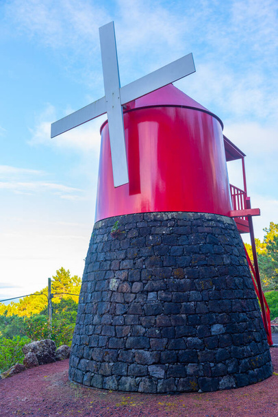 Wooden windmill at Pico island of the Azores, Portugal. - Photo, Image