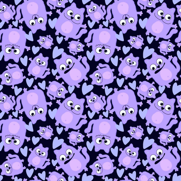 Animals seamless cats pattern for fabrics and textiles and packaging and gifts and cards and linens and kids - Fotó, kép