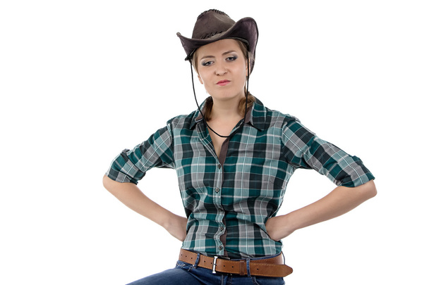 Photo of angry cowgirl - Fotoğraf, Görsel