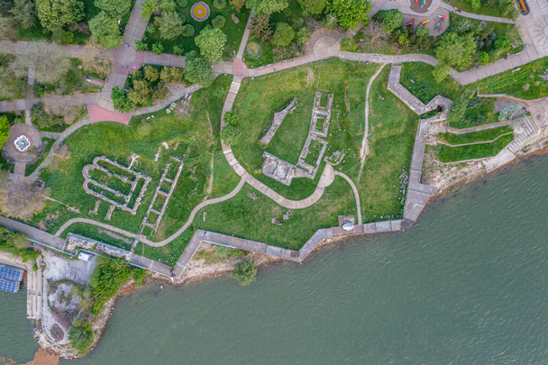 Aerial view of Durostorum fortress at Bulgarian town Silistra - Photo, image