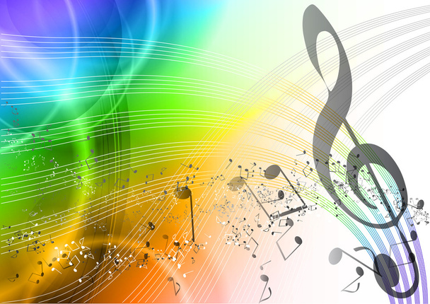 Rainbow music - Vector, Image