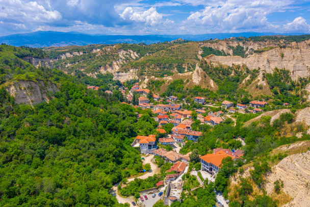 Aerial view of Bulgarian town Melnik - Valokuva, kuva