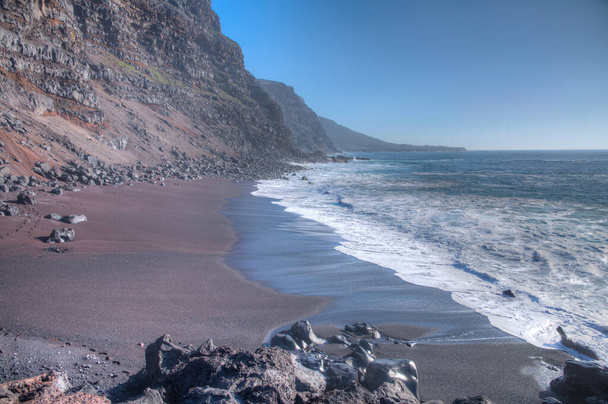 Playa del Verodal beach at El Hierro island, Canary islands, Spain . - Photo, image