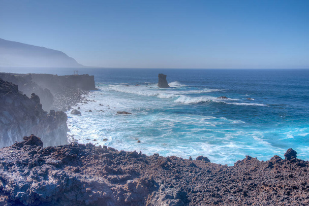 Landscape of El Hierro island viewed from a costal path connecting La Maceta and Punta Grande, Canary islands, Spain. - Photo, image