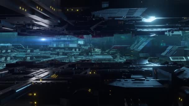 3d animation -  alien sci-fi city. - Footage, Video