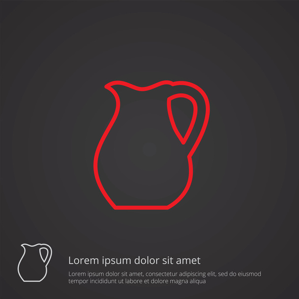 pitcher símbolo contorno, vermelho no fundo escuro, modelo de logotipo
 - Vetor, Imagem