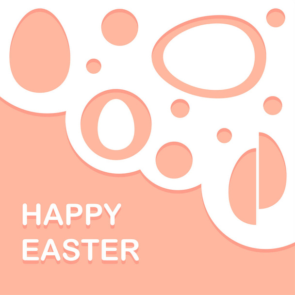 happy easter greeting card with eggs, vector illustration - Vektör, Görsel