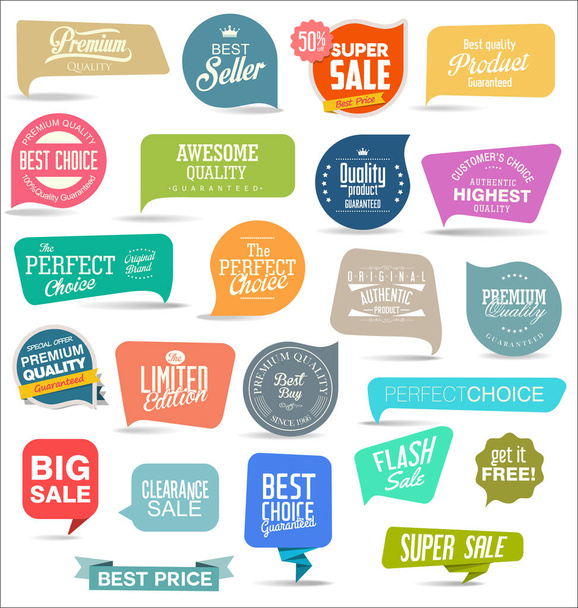 modern colorful sale stickers collection - Vektor, Bild