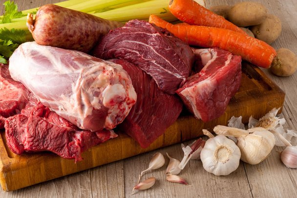 Raw meat with vegetables - Photo, Image