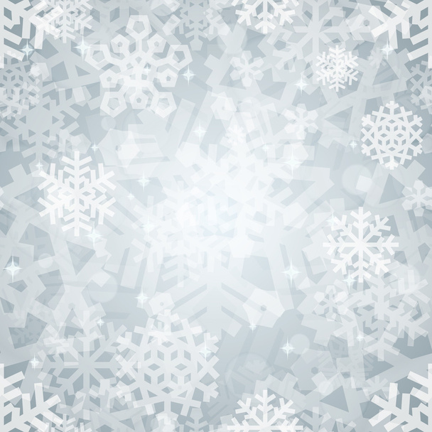 Glanzende zilveren licht sneeuwvlokken naadloze patroon voor Kerstmis Des - Vector, afbeelding